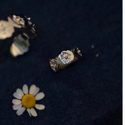 ミニフラワーデザインスリムリング　AU-147