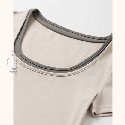 【2color】レイヤード風Uネックマキシワンピース《Z00923》