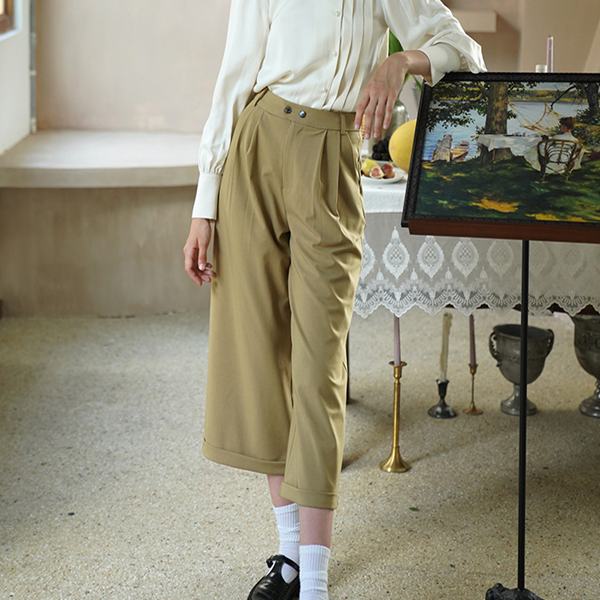【2color】ワイドクロップドパンツ    Z00491