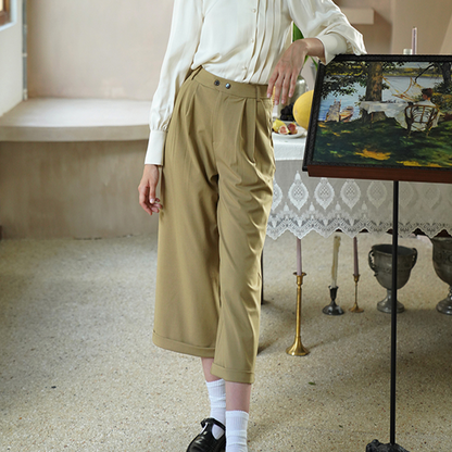 【2color】ワイドクロップドパンツ    Z00491