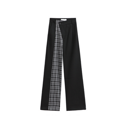 フェイクツーピースストレートパンツ w-004