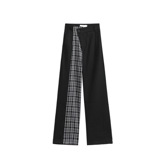 フェイクツーピースストレートパンツ w-004