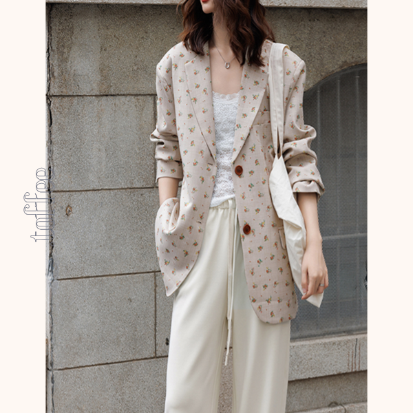 小花柄ルーズジャケット　Z00395