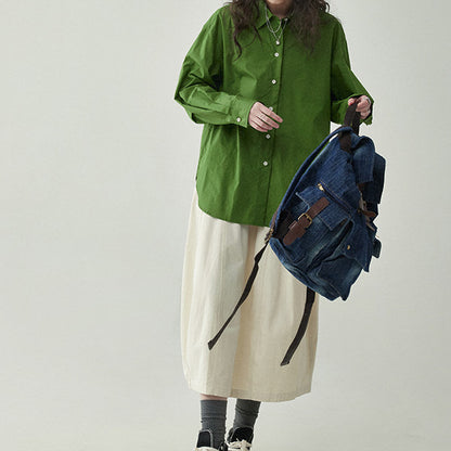 【2color】ワイドレッグコットンミディスカート Z00250