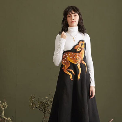 バンビ刺繍サスペンダースカート C0075