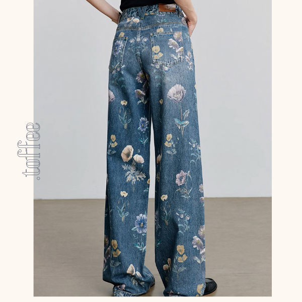 【4pattern】プリントストレートジーンズ《Z00929》