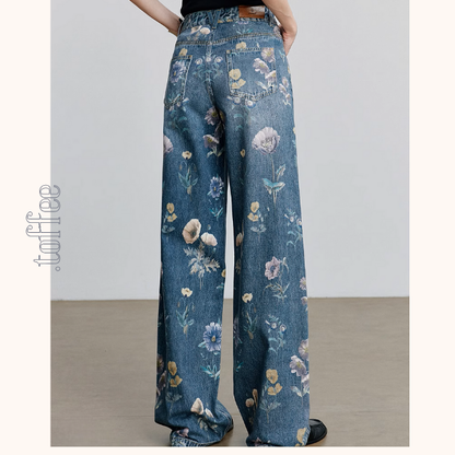 【4pattern】プリントストレートジーンズ《Z00929》