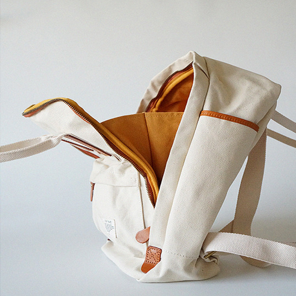 【2color】バイカラーレザーキャンバスバック　Z00389