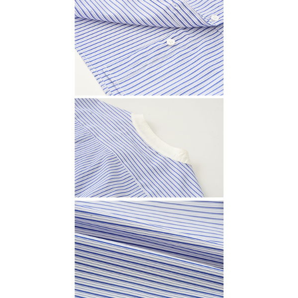 ストライプバンドカラークロップドシャツ X-380