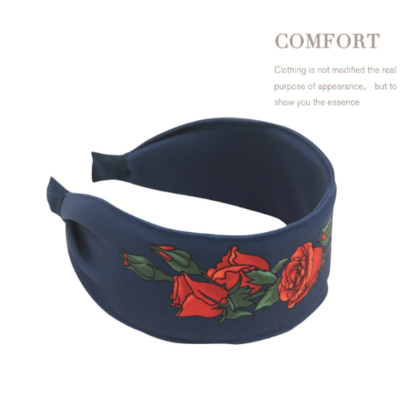 ローズプリントデニムカチューシャ X-102