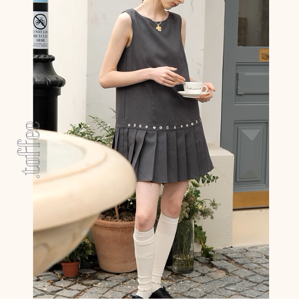 フラワーモチーフクリスタルチェーンネックレス《Z00876》