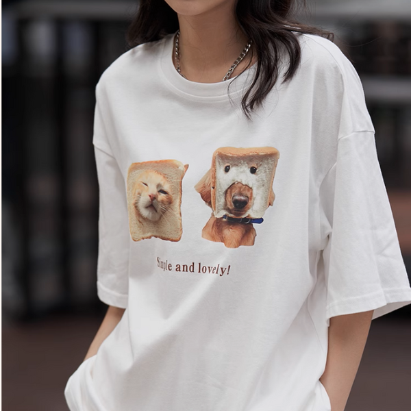 【6color】アニマルプリントオーバーサイズTシャツ《Z00990》