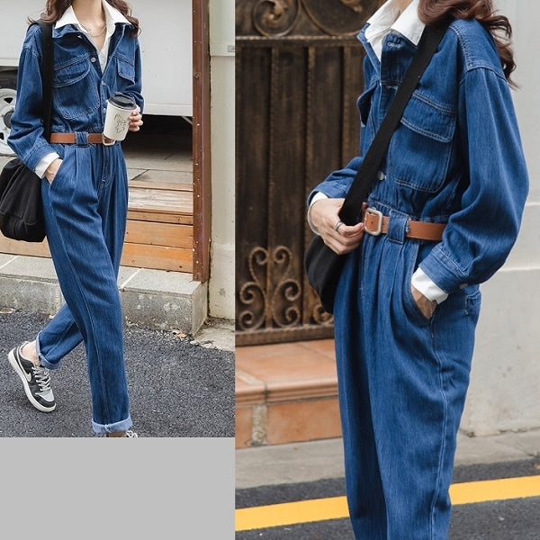 1枚で決まる！デニムオールインワン  tb026