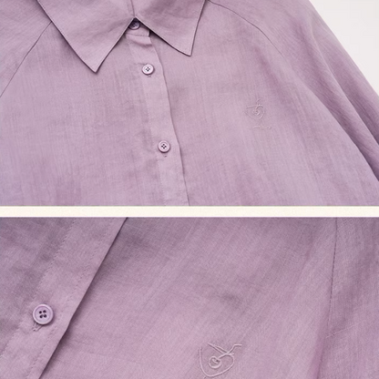 【4color】ランタンスリーブオーバーサイズシアーシャツ《Z00863》