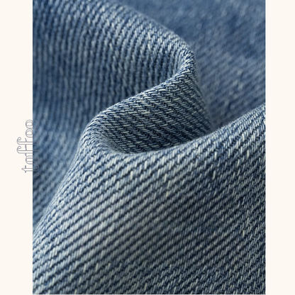 星型アップリケのハイウエストワイドジーンズ《Z00930》