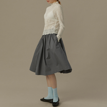 メッシュレースハーフハイネックトップ《Z00819》