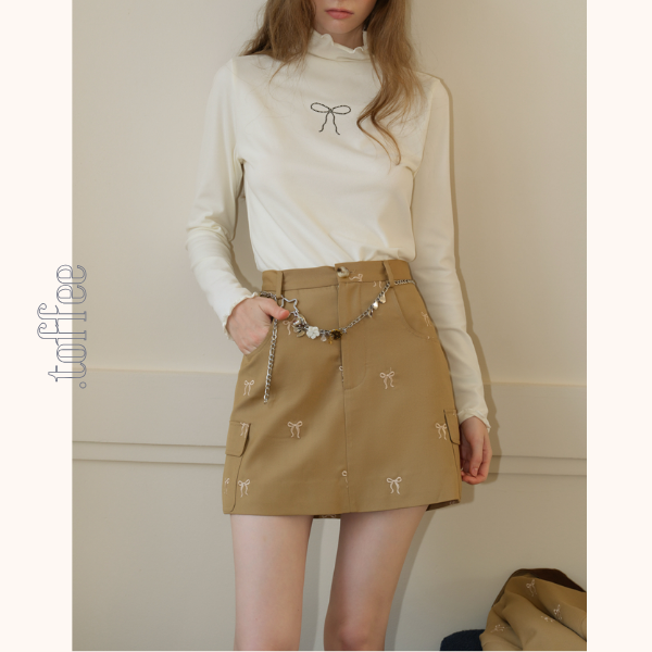 リボン刺繍オーバーサイズジャケット＆スカートセットアップ《Z00817》　