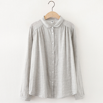 【４color】フォルムにこだわりシンプルコットンシャツ　AU-116