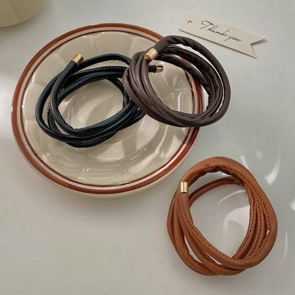 自由自在なレザー風ヘアアクセ  ac0002