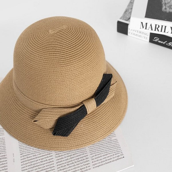 【2color】バイカラーリボンストローハット Z00381