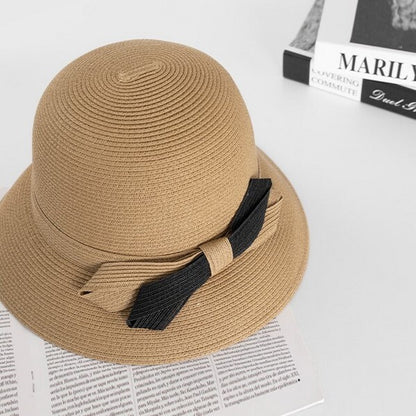 【2color】バイカラーリボンストローハット Z00381