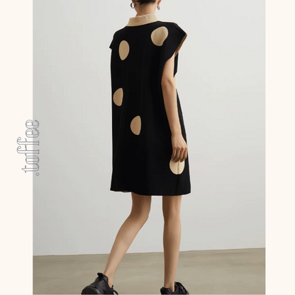 ラージドットフレンチスリーブミニワンピース《Z00943》