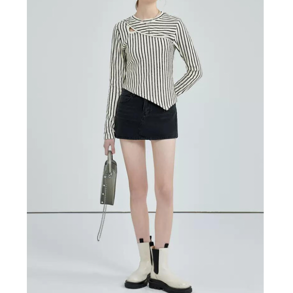 イレヘムストライプトップス w-141