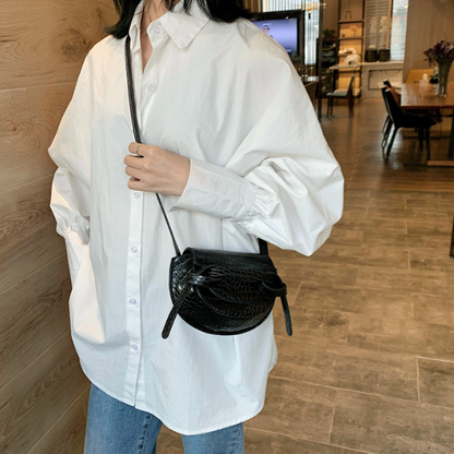 【４color】クロコ調エンボスプロセッシングショルダーバッグ　AU-171