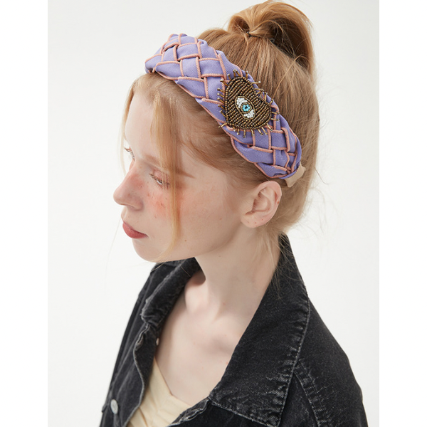 【3pattern】ビーズの装飾入り編み込みカチューシャ Z00038