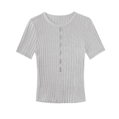 【2color】カットアウトスリムニットトップ《Z01009》