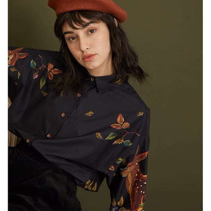 ナイトフォレストシャツブラウス C0074