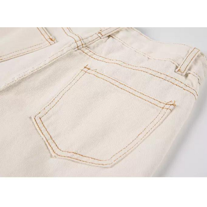 ハイウエストボタンフライデニム X-055