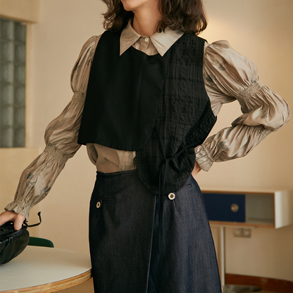 ティアードパフスリーブシャツ AU-414