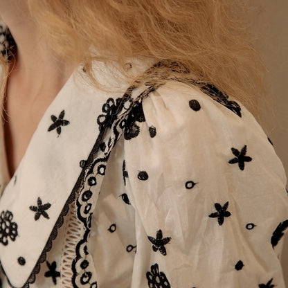 レース×キャンディースリーブのブラウス sp0191