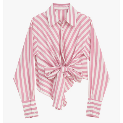 フロントストラップストライプシャツ X-255