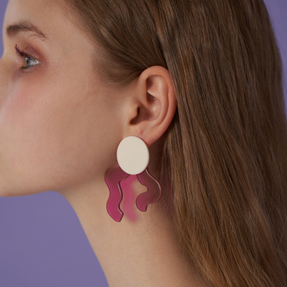 【3color】【2pattern】アーティスティックリボンモチーフイヤーアクセサリー　《Z00799》