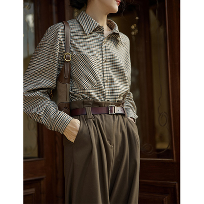 【２color】フレンチレトログレンチェックシャツ　AU-184