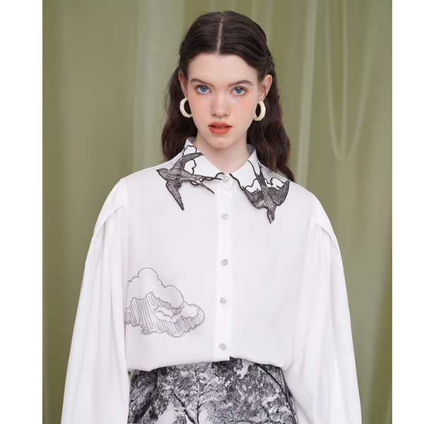 【2pattern】スワロウラペルブラウス  X-196