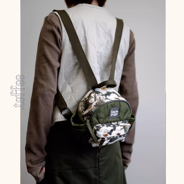 花柄＆キルティングコンパクトリュックサック《Z00938》