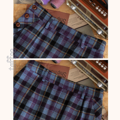 カラフルチェック柄ストレートスカート　《Z00648》