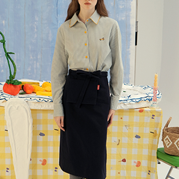 グリーンストライプスリムシャツ　Z00604