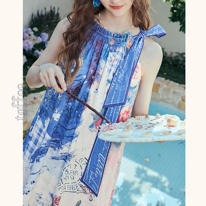 深海の花の泡ホルターネックワンピース《Z00967》