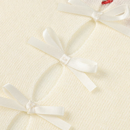 【4color】リボン半袖ニットトップ Z00285