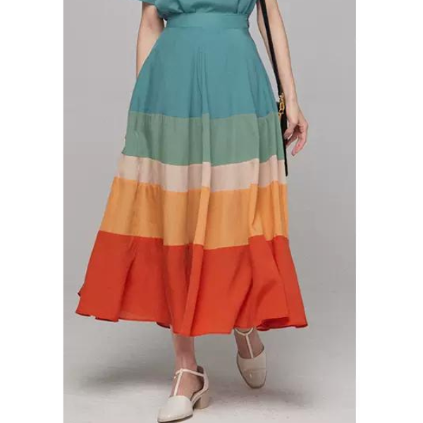 【２color】マルチカラーAラインスカート w-041