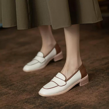 【２color】スクエアトゥコントラストシューズ　AU-286