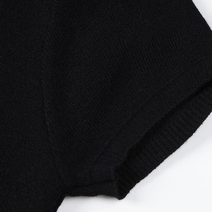 【4color】リボン半袖ニットトップ Z00285