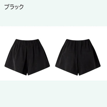 【2color】レトロラグジュアリー：スウェード調ショートパンツ 《C0205》