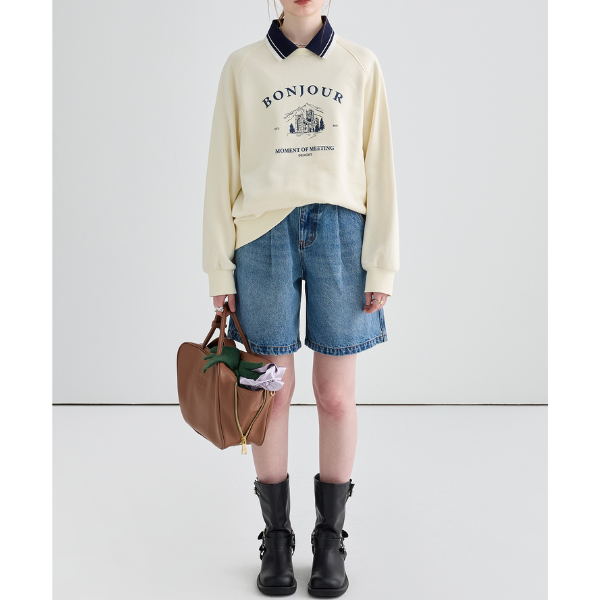 “BONJOUR”プリントスェットシャツ Z00087