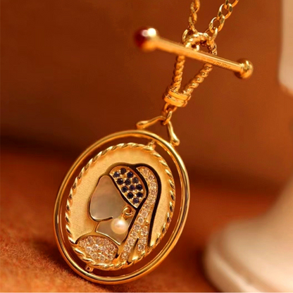 『真珠の耳飾りの少女』モチーフのネックレス＆ピアスセット Z00063