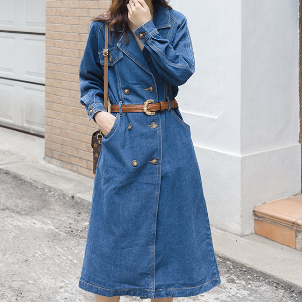 ダブルブレストデニムワンピース AU-325